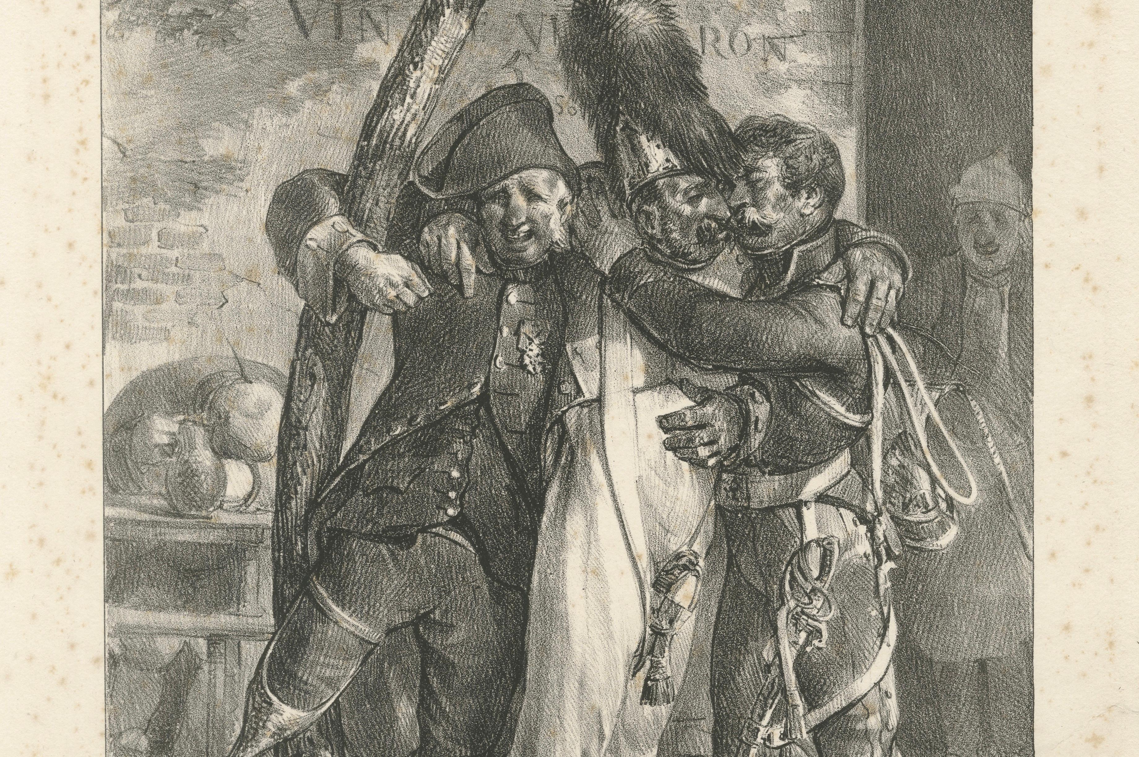 Les pénibles adieux – Charlet Napoleonic Soldiers Lithograph, c.1825