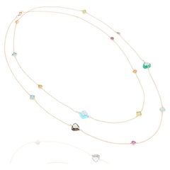 Les Petits Bonbons Halskette mit farbigen Steinen und Diamanten