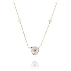 Les Petits Bonbons Collier Triangle avec citrine, quartz fumé et diamants