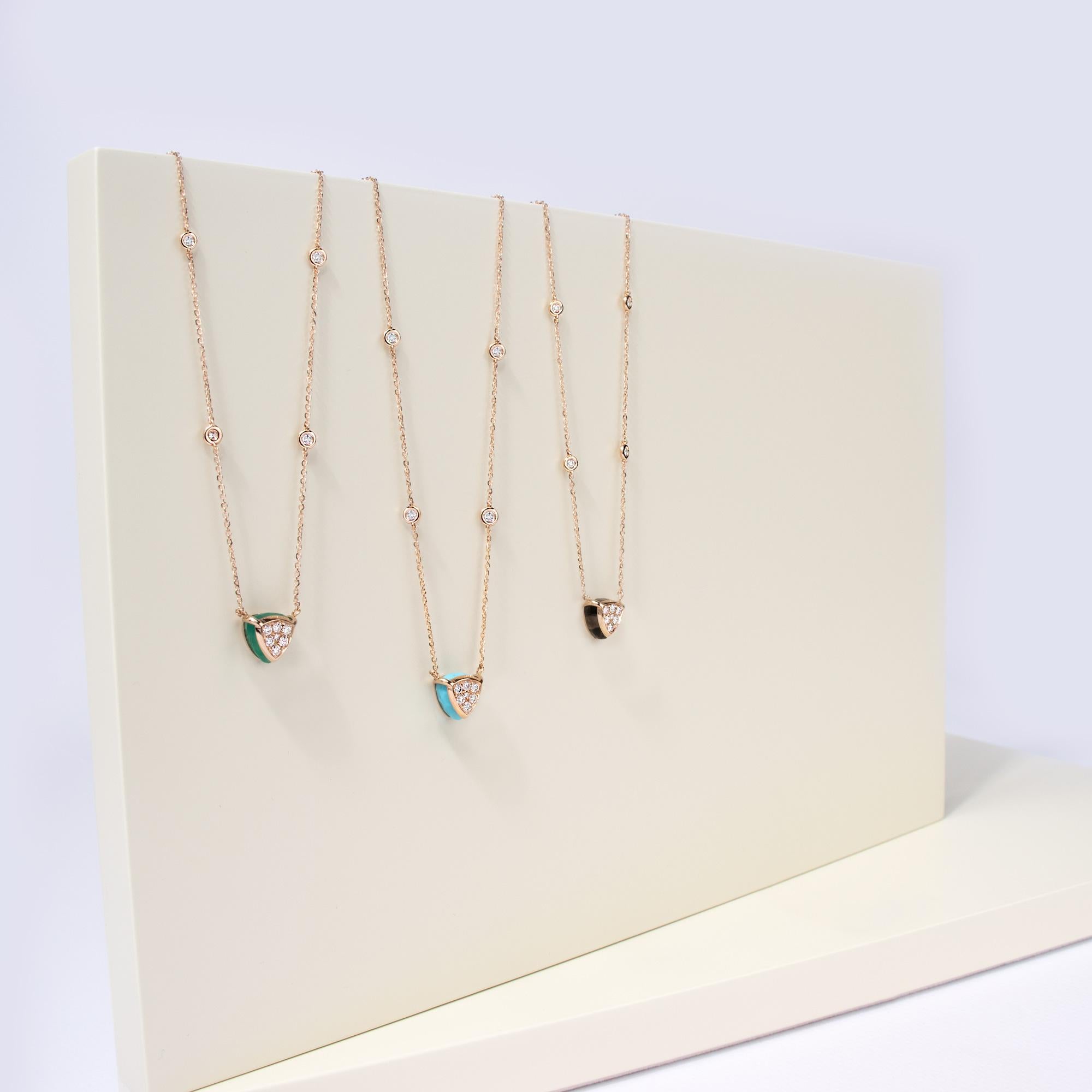 Les Petits Bonbons-Halskette, Dreieck mit Rauchquarz und Diamanten im Zustand „Neu“ im Angebot in Arezzo, IT