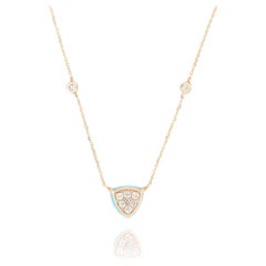 Les Petits Bonbons Necklace Triangle with Turquoise and Diamonds