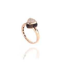 Les Petits Bonbons Ring Triangle with Smoky Quartz and Diamonds