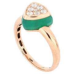 Les Petits Bonbons Triangle with Green Onyx and Diamonds