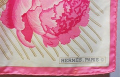 Les Pivoines Hermes silk scarf by Christiane Vauzelles