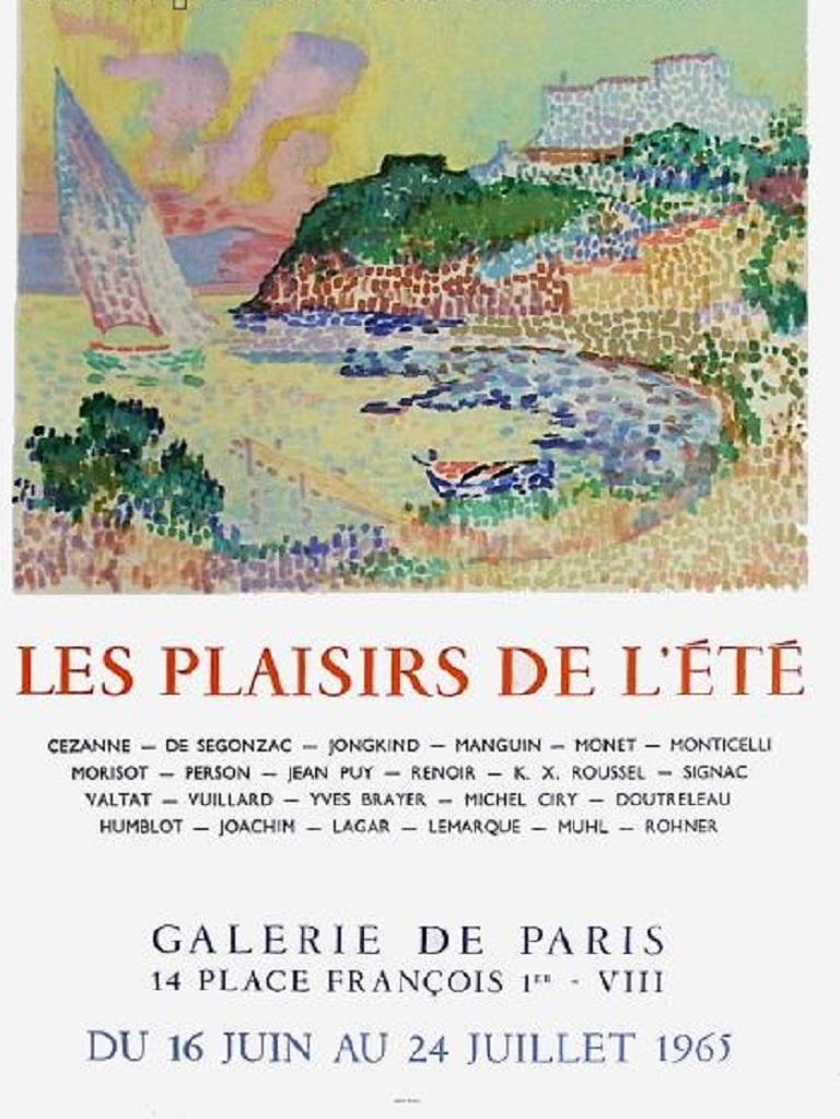 Les plaisirs de l’été, Galerie de Paris 1965 Original Vintage Poster In Good Condition In Melbourne, Victoria