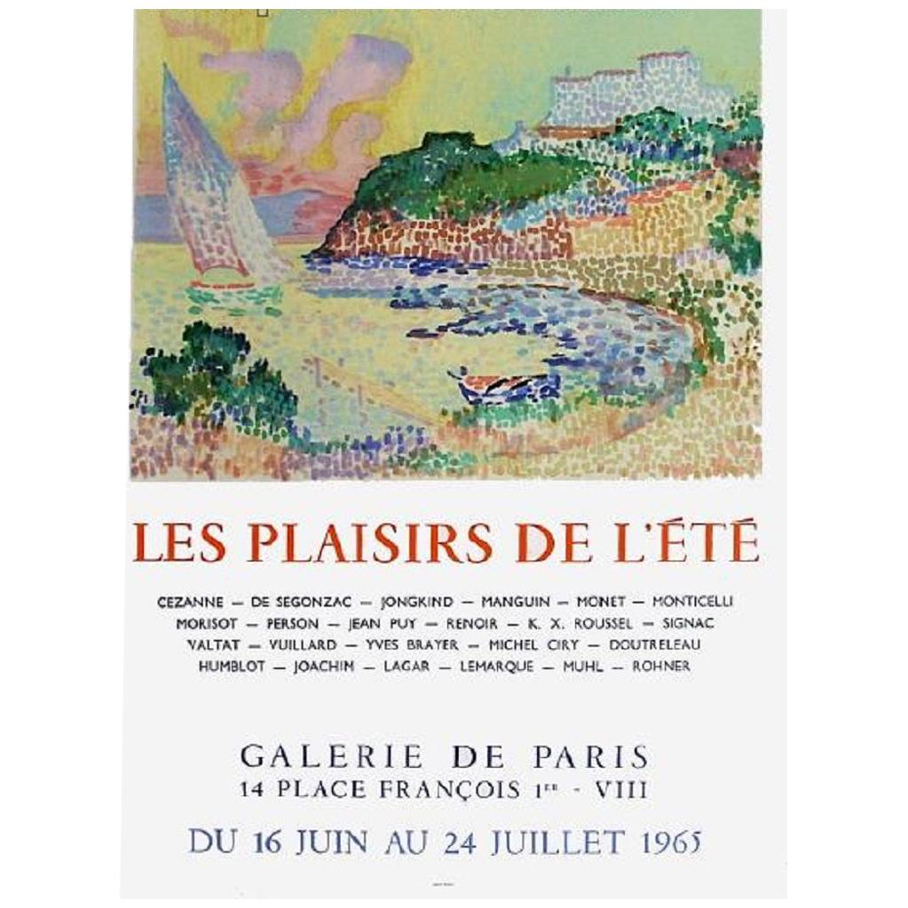 Les plaisirs de l’été, Galerie de Paris 1965 Original Vintage Poster