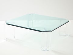 Les Prismatiques Lucite, Glas Couchtisch