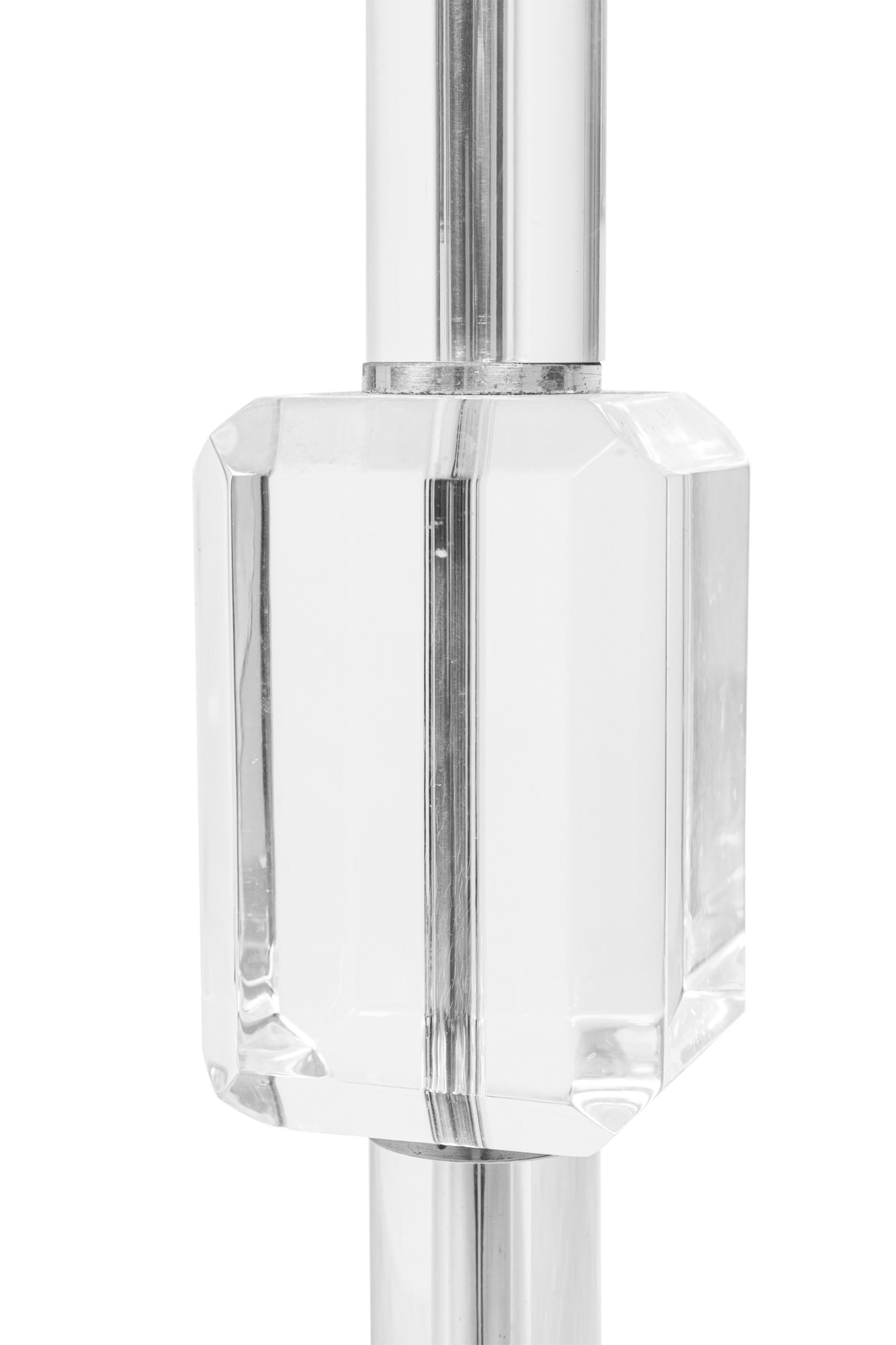 Les Prismatiques, lampada da terra in lucite con taglio a gemma della metà del secolo, francese in vendita 3