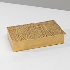 Les Roseaux À Visage Humain by Line Vautrin, Gilt Bronze Box, France
