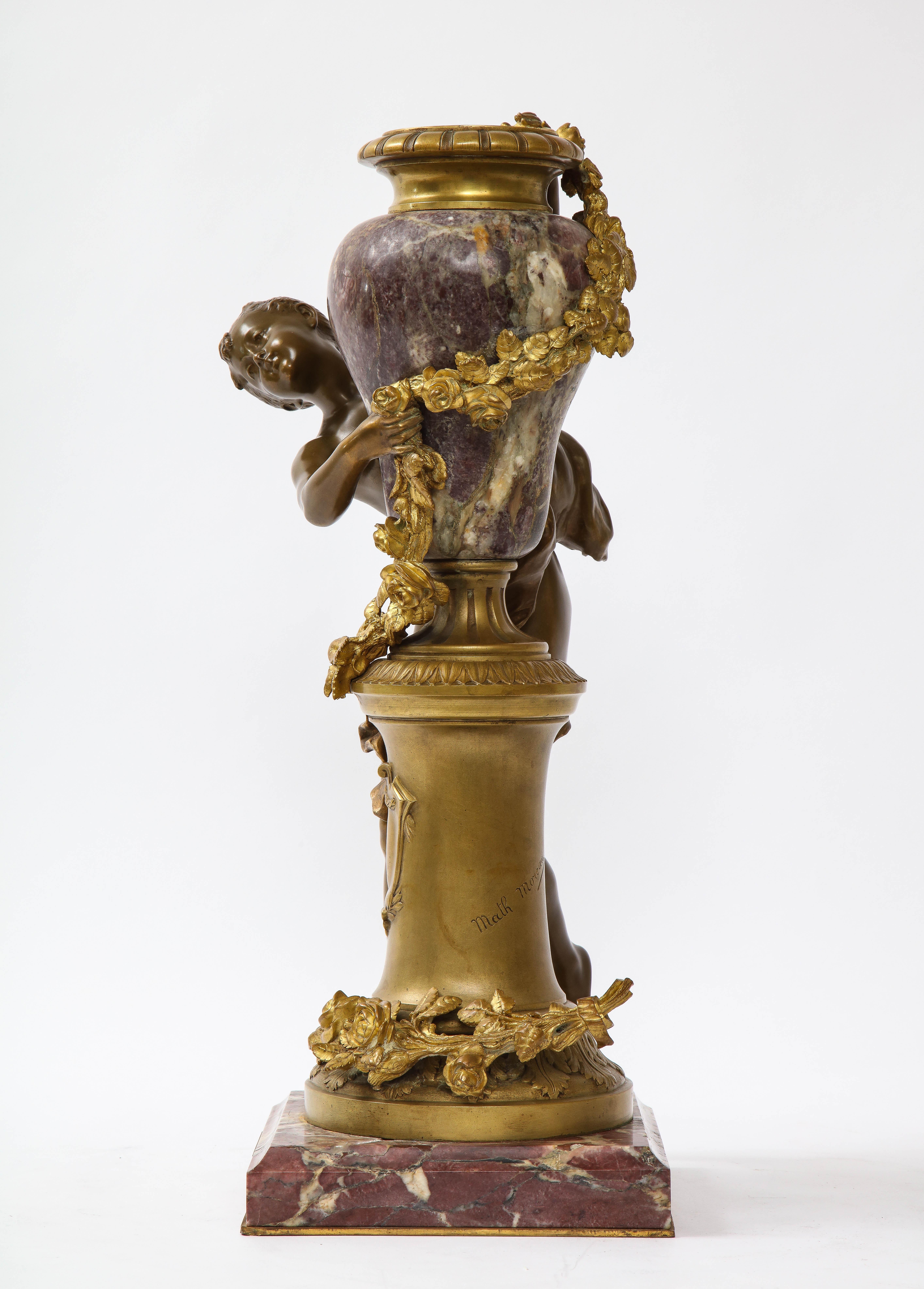 Vaso figurato francese della fine del XIX secolo di Mathurin Moreau, intitolato: 