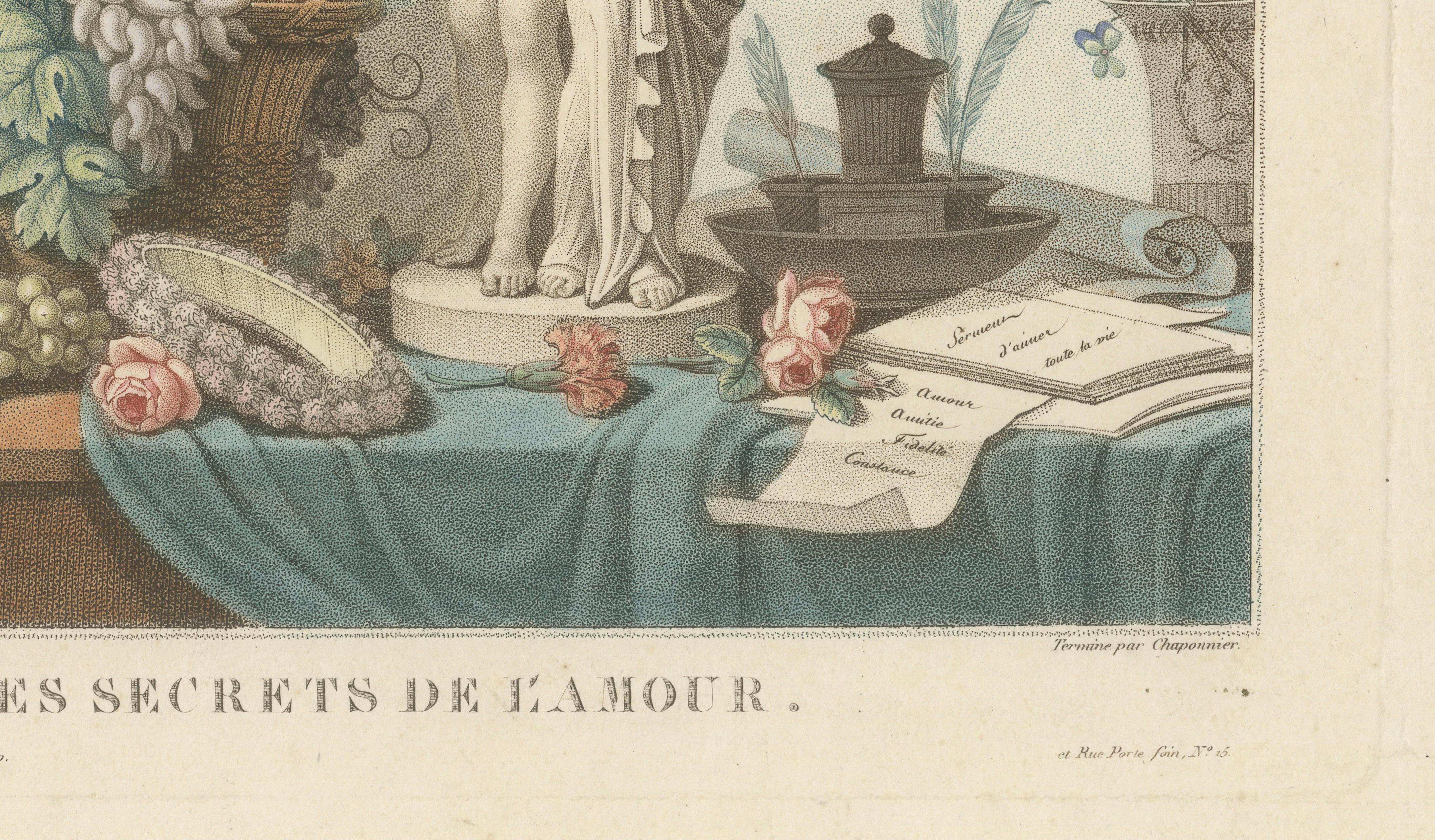 Les Secrets de l'Amour – Original French Color Stipple Engraving, c.1800