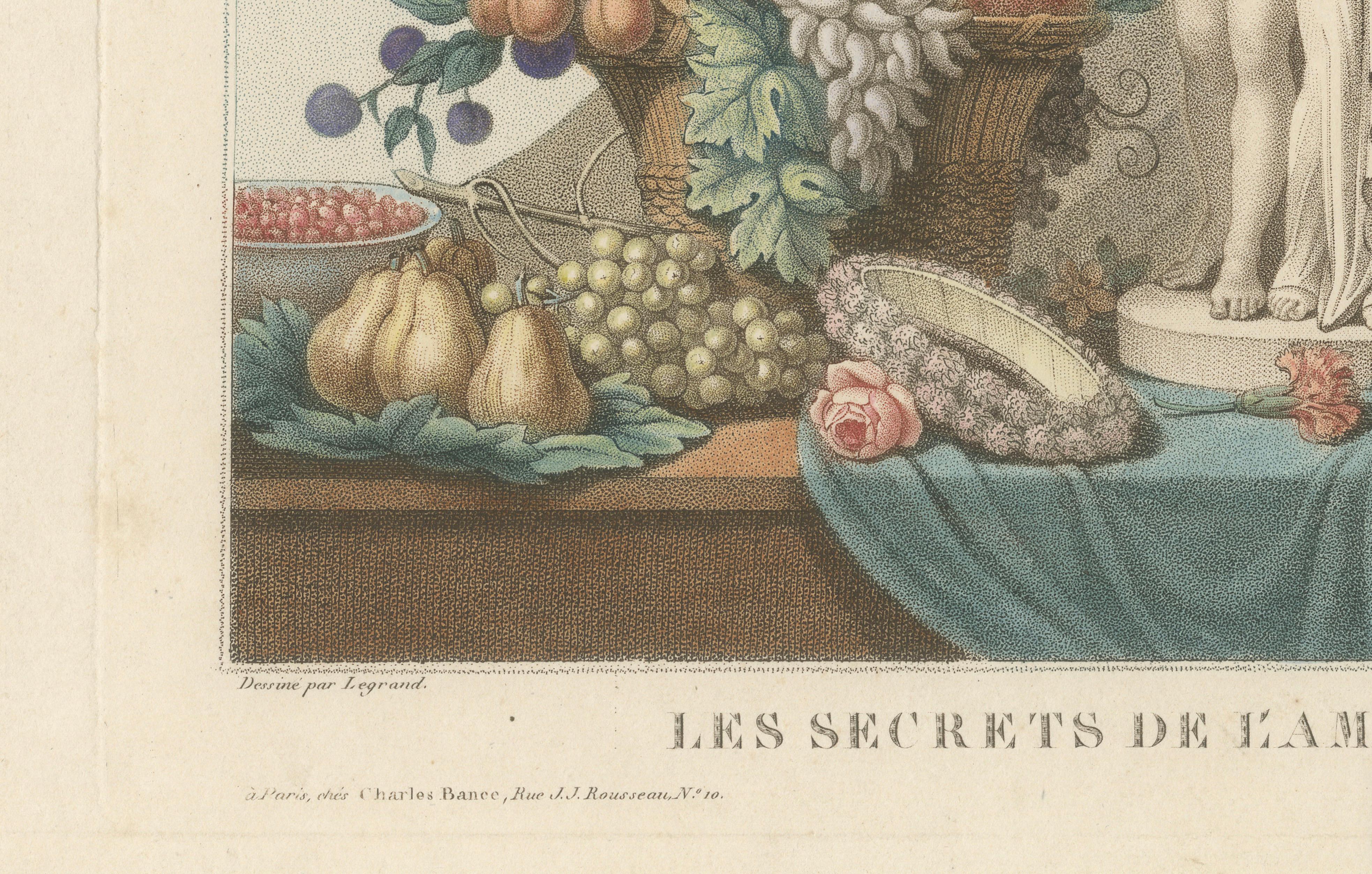 Les Secrets de l'Amour – Original French Color Stipple Engraving, c.1800