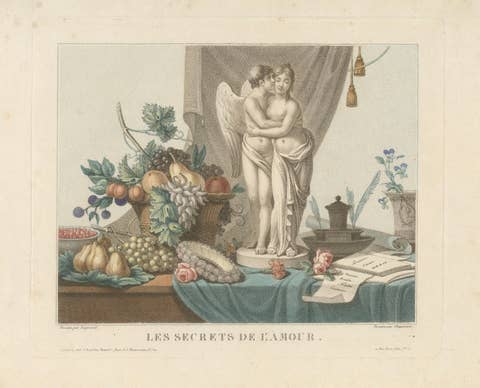 Les Secrets de l'Amour – Original French Color Stipple Engraving, c.1800