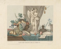Les Secrets de l'Amour – Original French Color Stipple Engraving, c.1800