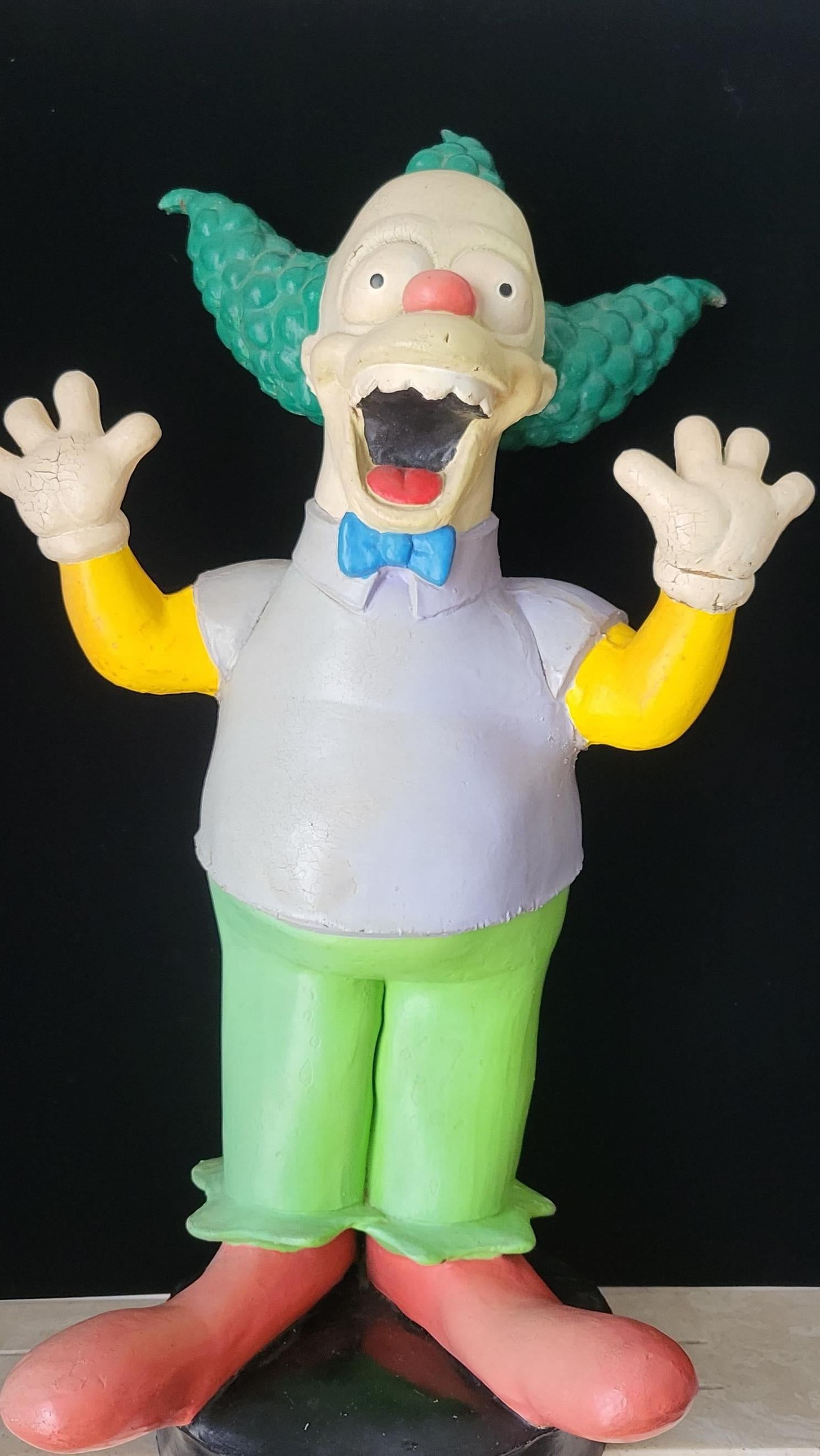 Moderno Le Simpson Grande statuetta di Krusty il clown Matt Groening Germania 1999 in vendita