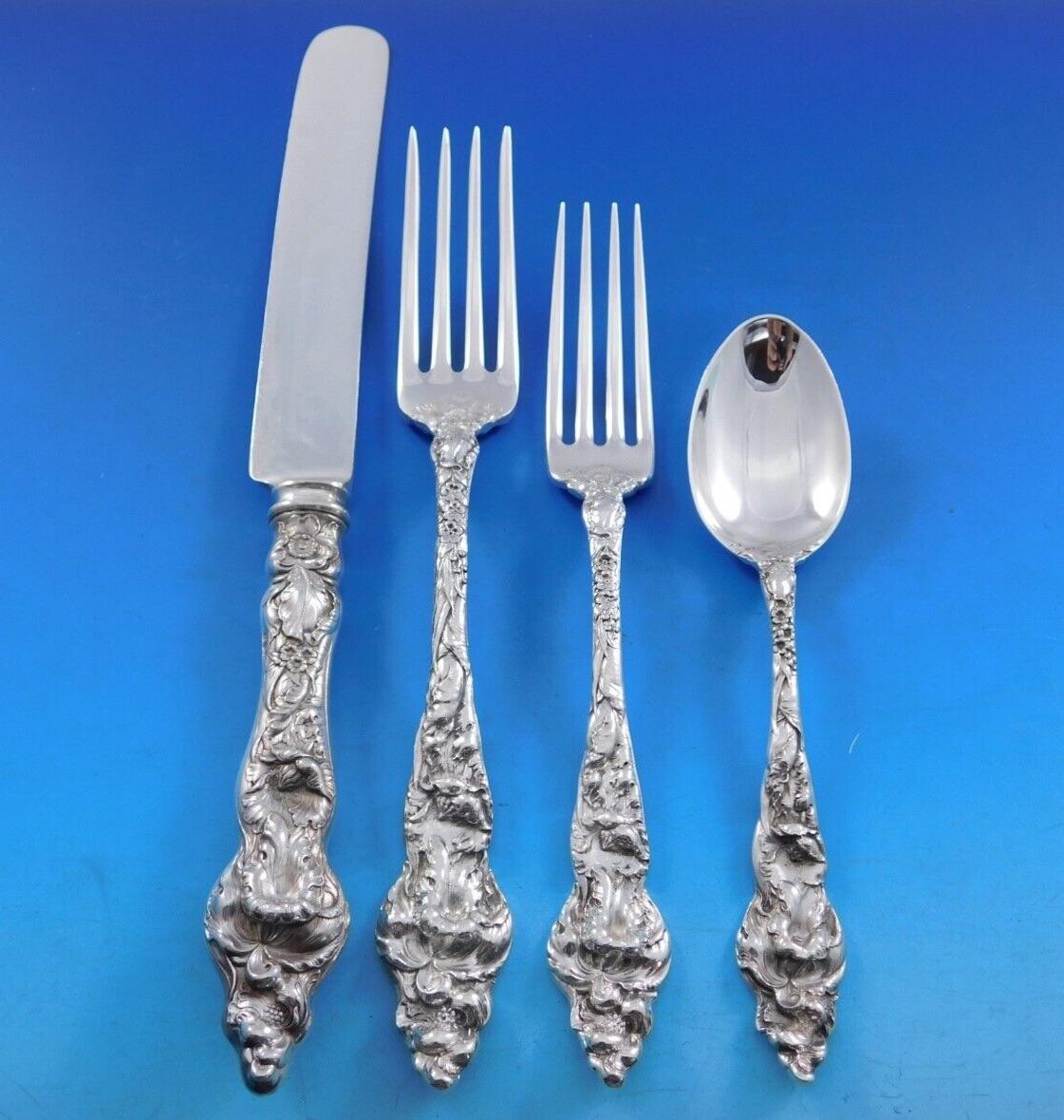 Les Six Fleurs di Reed and Barton - Set di posate in argento Sterling per la cena 63 pz. in vendita 4