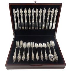 Les Six Fleurs by Reed & Barton Sterling Silver Flatware Set Service, 60 Pieces