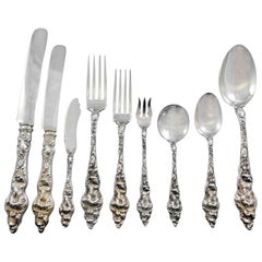 Les Six Fleurs Reed & Barton Sterling Silver Flatware Set Service 72 Pcs Dinner