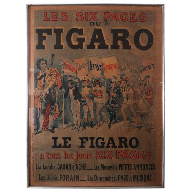 1904 Les Six Pages Du Figaro Original Poster from Le Figaro French Daily News For Sale