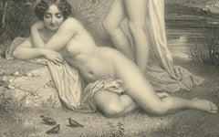 Les Sylphides – Romantic Nude Lithograph, Étude de la Nature, Paris circa 1840