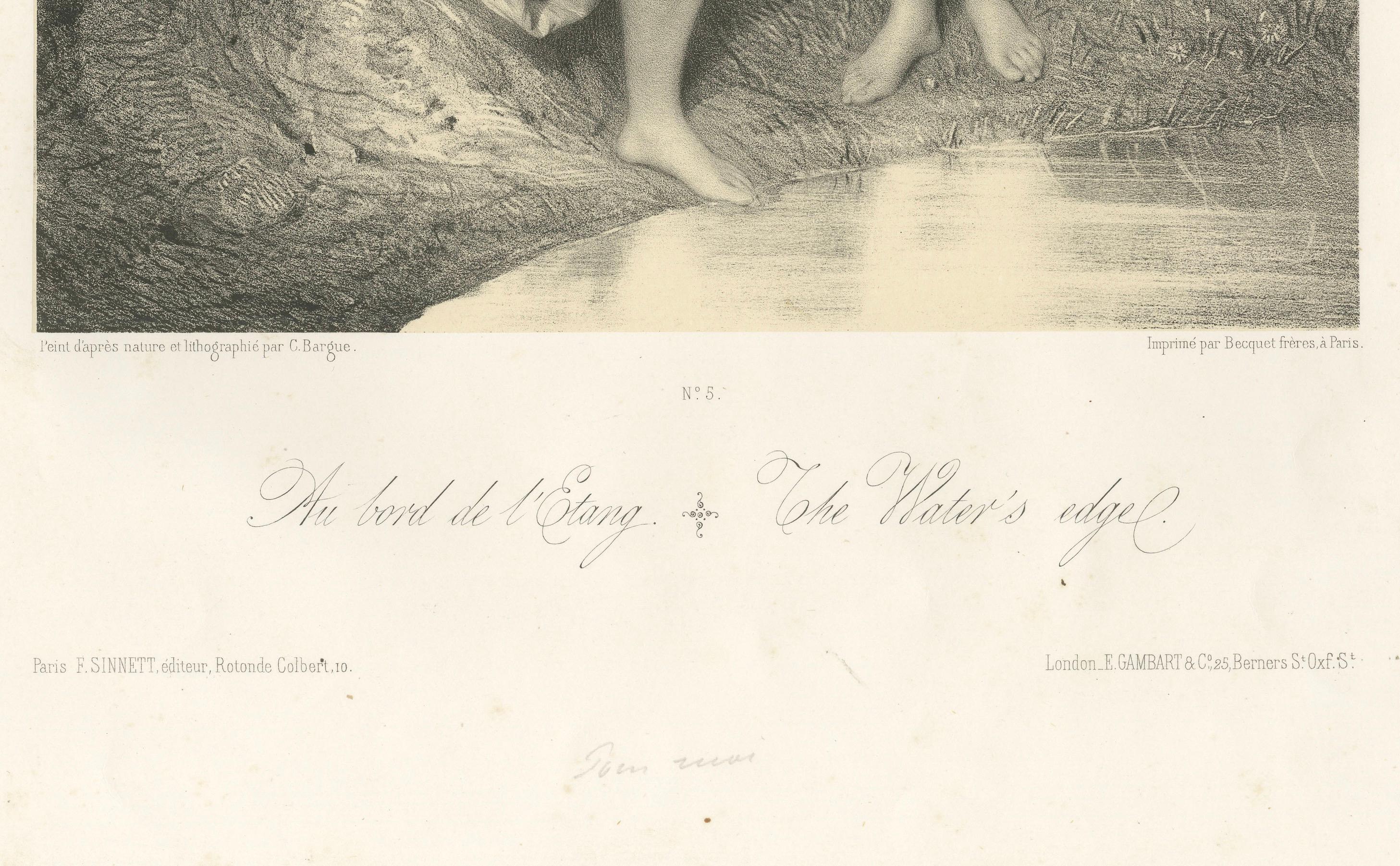 Les Sylphides - La orilla del agua, litografía de desnudo romántico, París circa 1840

Esta elegante litografía del siglo XIX titulada Las Sílfides - La orilla del agua (Le bord de l'étang) es un refinado ejemplo del arte romántico y del estudio