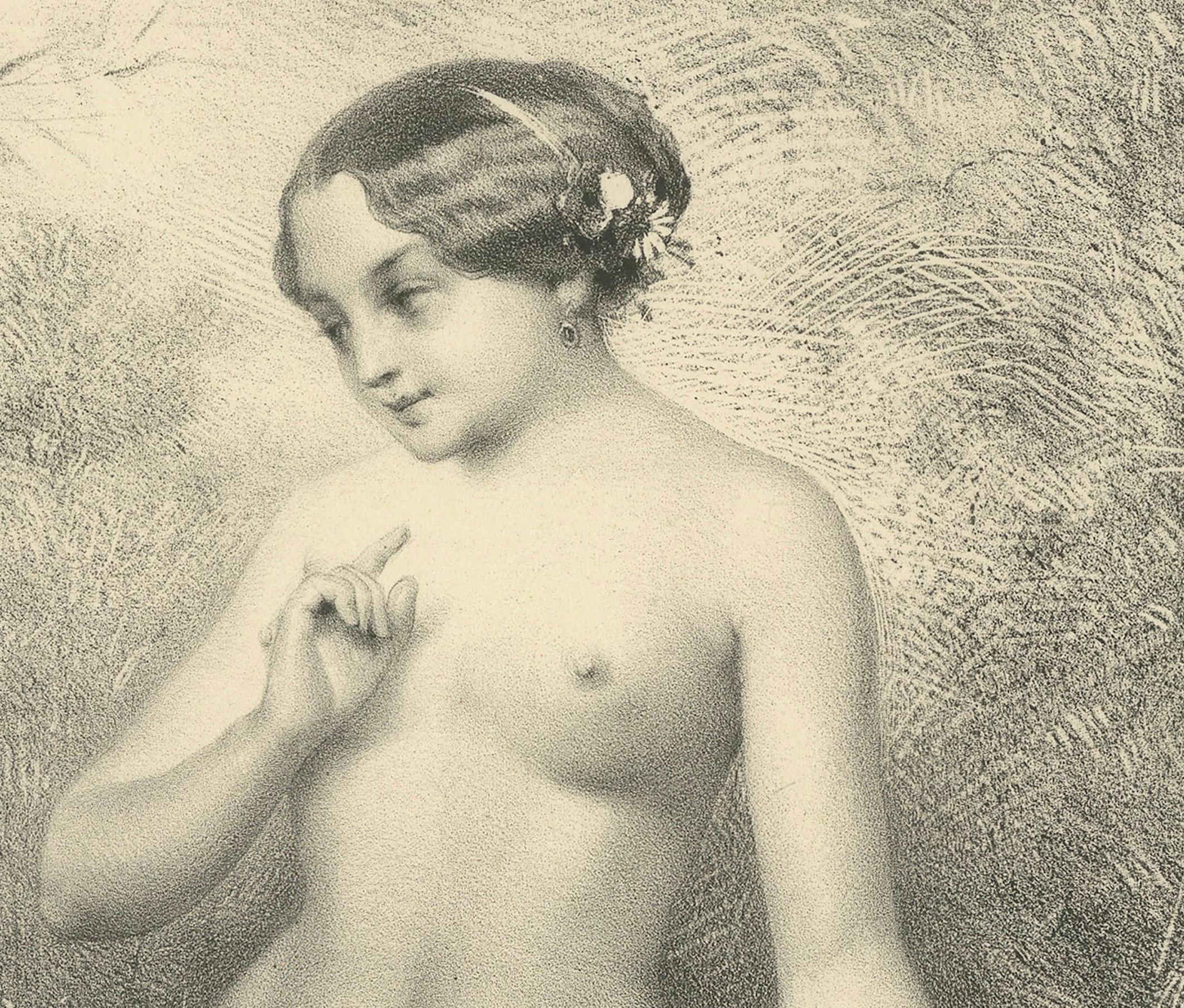 Les Sylphides - La orilla del agua, litografía de desnudo romántico, París circa 1840 Papel en venta