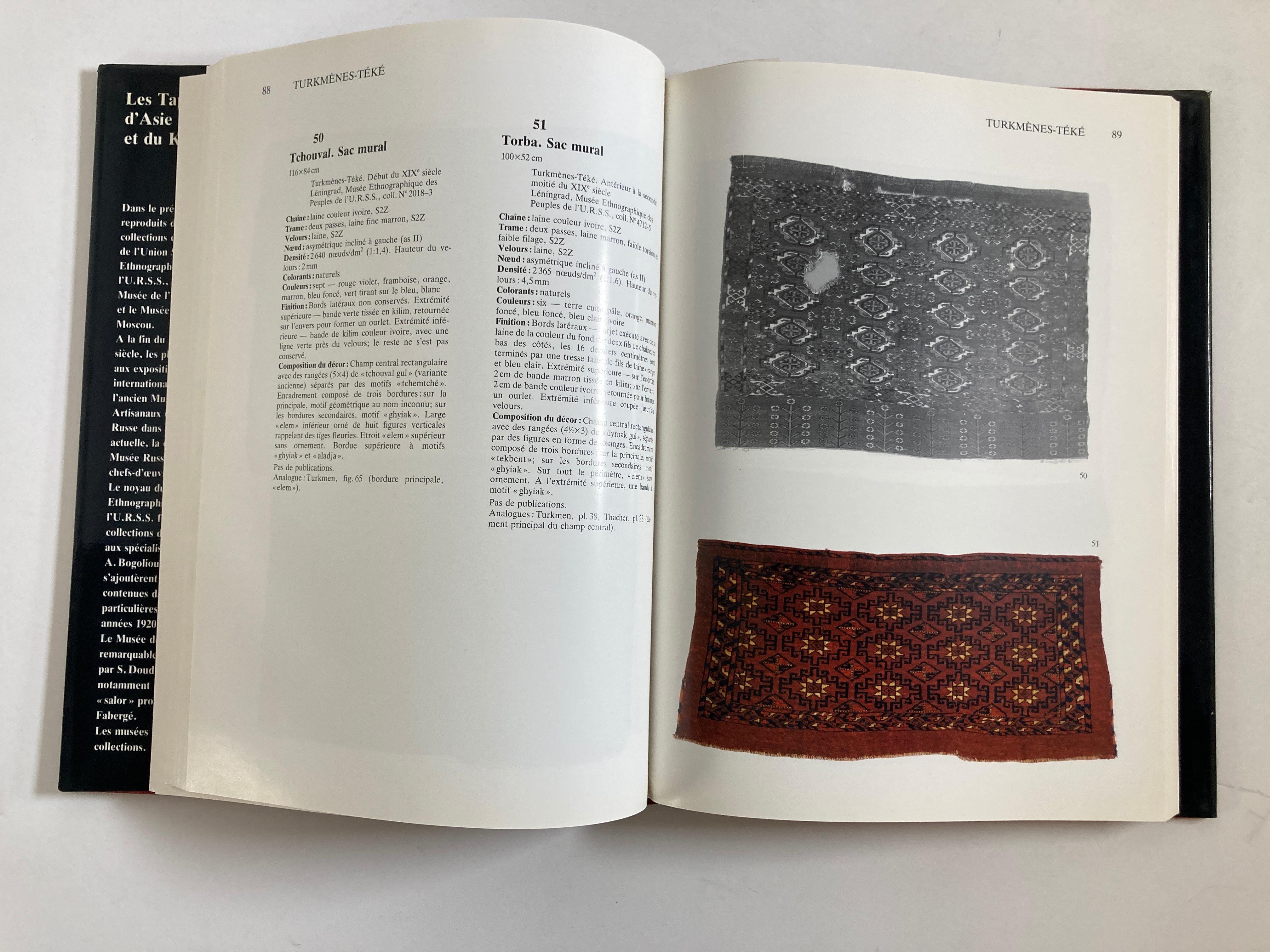 Azerbaijani Les Tapis d'Asie Centrale et du Kazakhstan, Rugs of Kazakhstan French Text Book For Sale