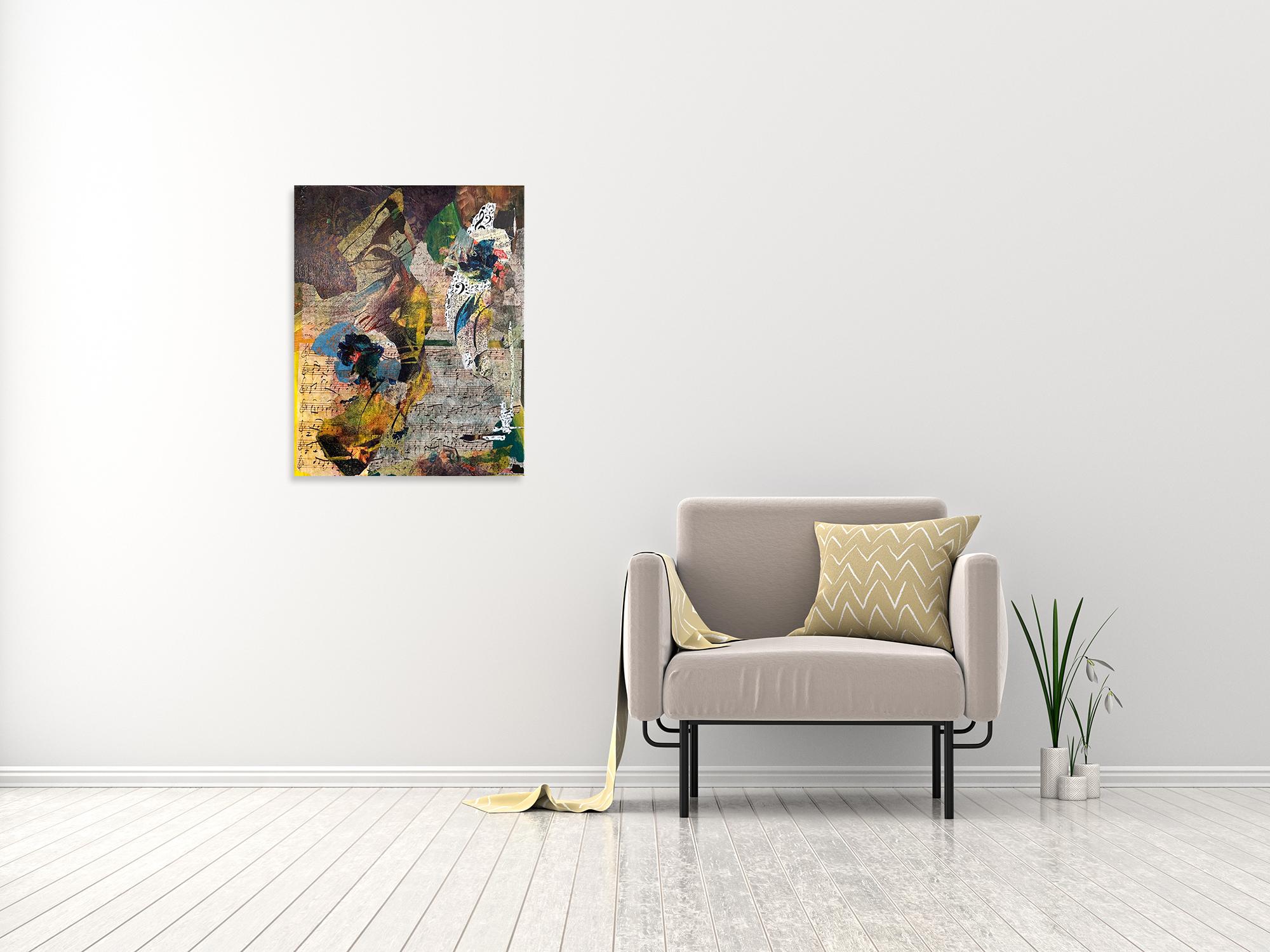 Una canzone per settembre - Pittura astratta a tecnica mista - Les Taylor in vendita 1