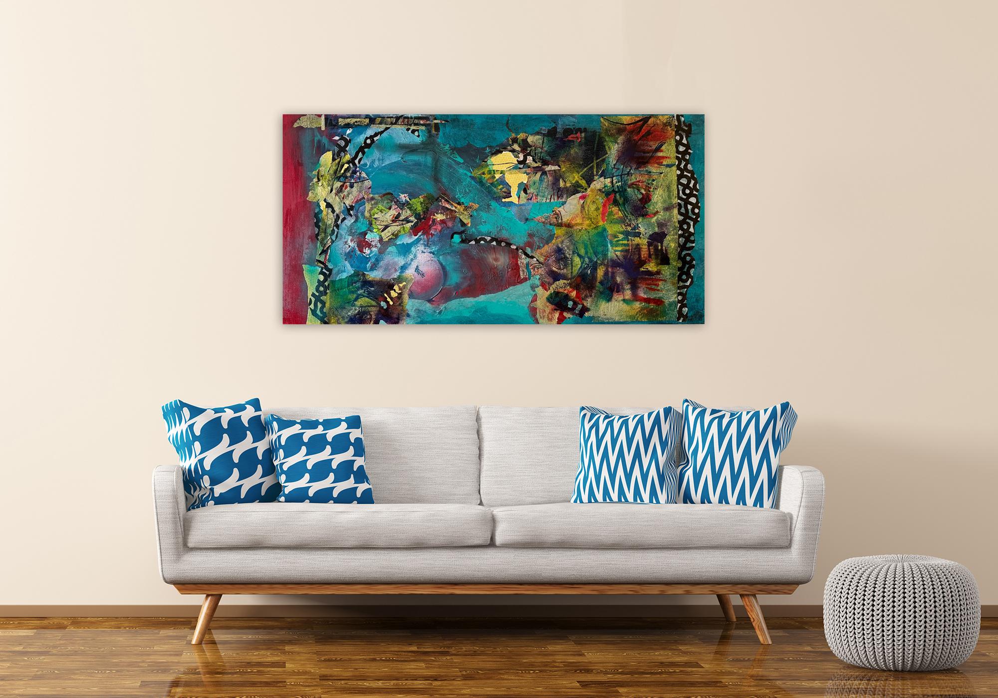 Poetry in Motion - Abstract Mixed Media Painting - Les Taylor For Sale 1