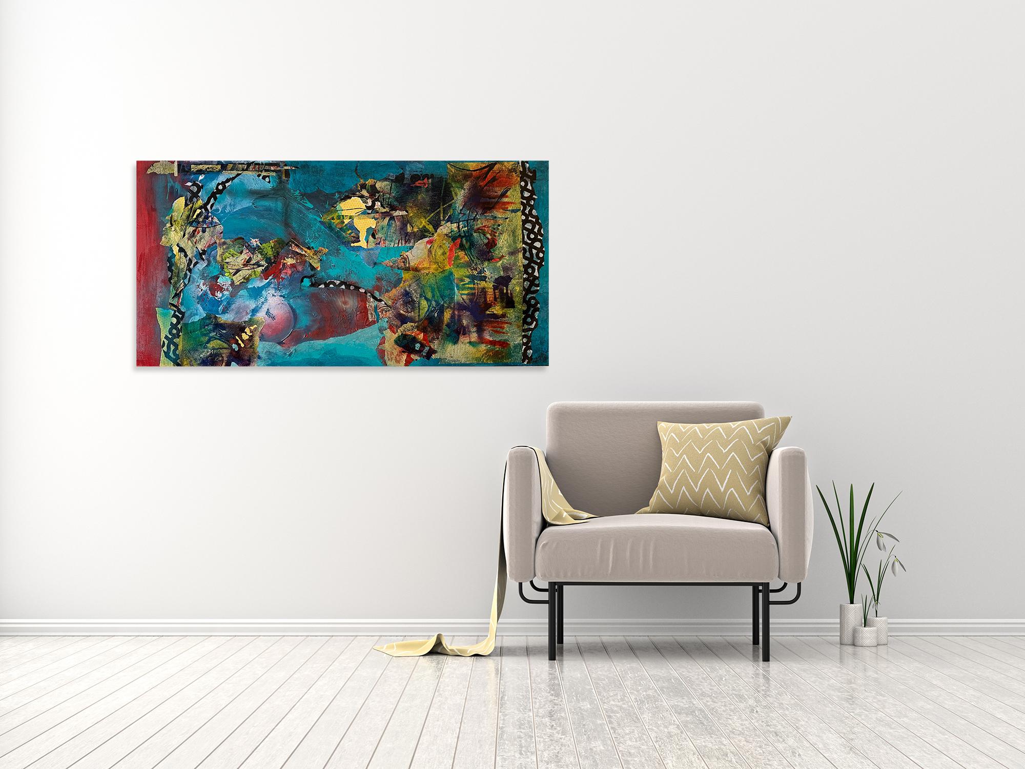 Poetry in Motion - Abstract Mixed Media Painting - Les Taylor For Sale 2