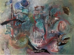 Templo de los Dioses - Pintura abstracta en técnica mixta - Les Taylor