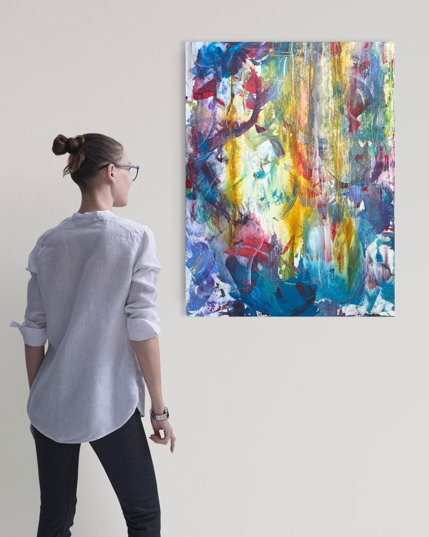 Tropical Showers - Abstrakte Malerei von Les Taylor im Angebot 3