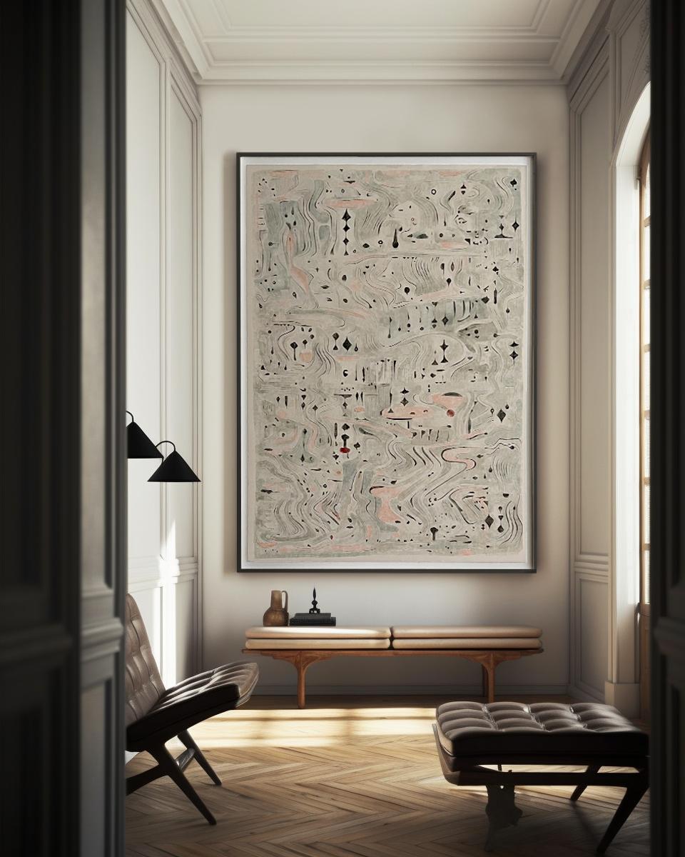 Our first limited edition fine art print “Les Terrains” is an emotive abstract landscape translated in gouache, charcoal and pastel. Created by artist Christiane Lemieux, there will only be 20 of the large size and 50 of the medium sized prints