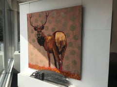 Original oil painting by Les Thomas AP0191677 ELK