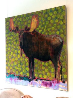 Original oil painting by Les Thomas  MOOSE 0181549