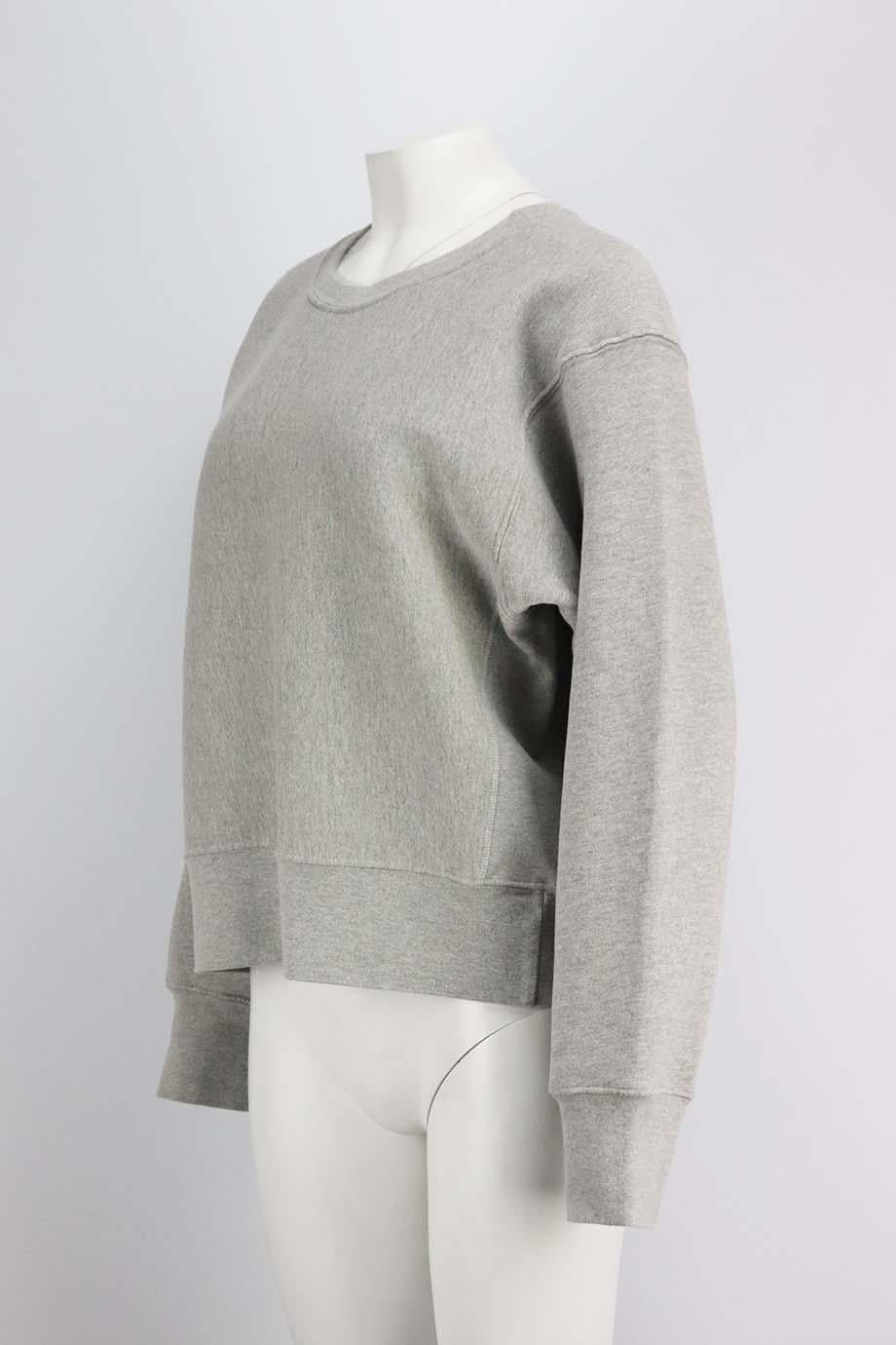 This sweatshirt by Les Tien is cut for a relaxed fit, and is made from cotton-jersey that's been treated, so it feels well-loved from the very first wear. Grey cotton-jersey. Slips on. 100% Cotton. Size: Small (UK 8, US 4, FR 36, IT 40). Bust