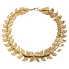Les Vertèbres ''Vertebrae' by Line Vautrin, Gilt Bronze Necklace, France
