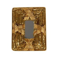 Broche Lesage en perles et miroir