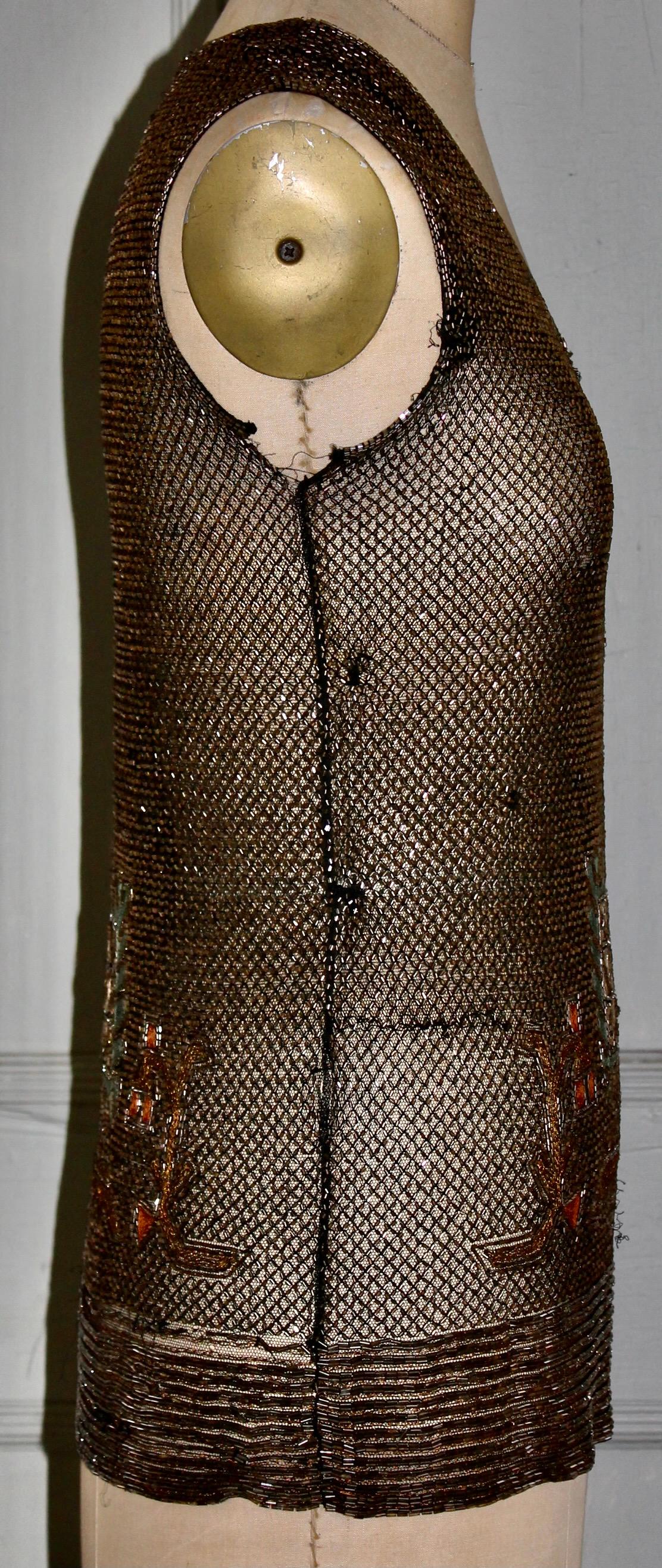 Lesage Style Art Deco Beaded Embroidered Vest For Sale 6