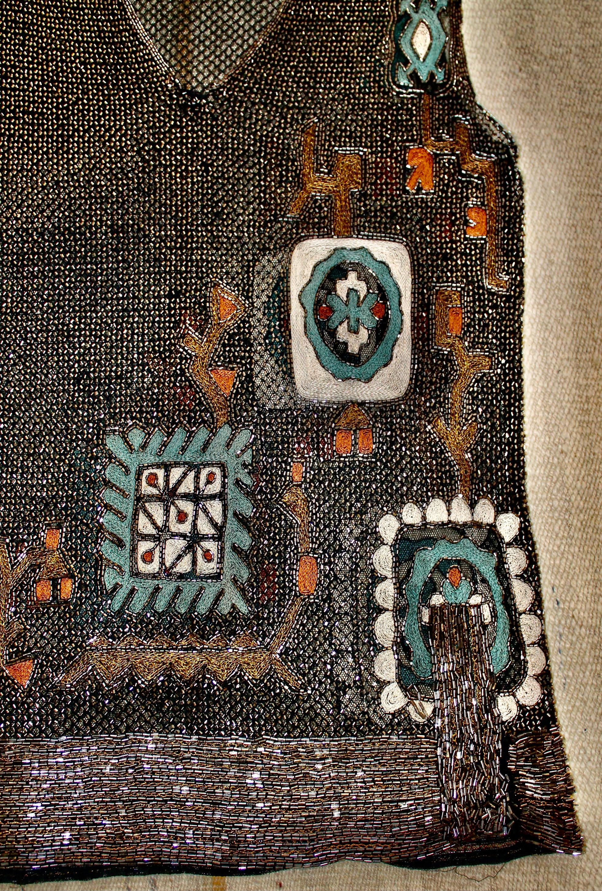 Lesage Style Art Deco Beaded Embroidered Vest In Good Condition For Sale In Sharon, CT