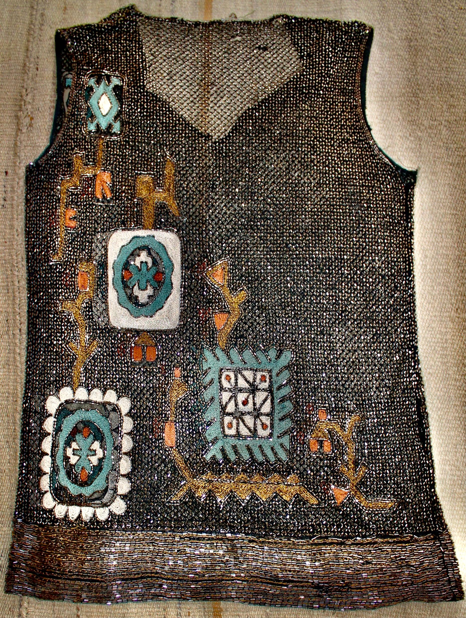Lesage Style Art Deco Beaded Embroidered Vest For Sale 1