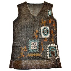 Gilet brodé de perles style Lesage Art Deco