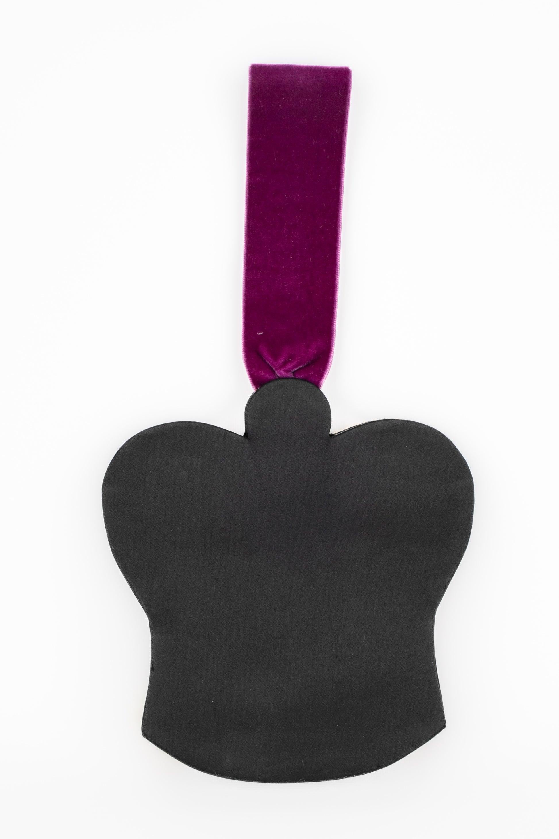 Lesage Velvet 'Crown' Evening Bag In Excellent Condition For Sale In SAINT-OUEN-SUR-SEINE, FR