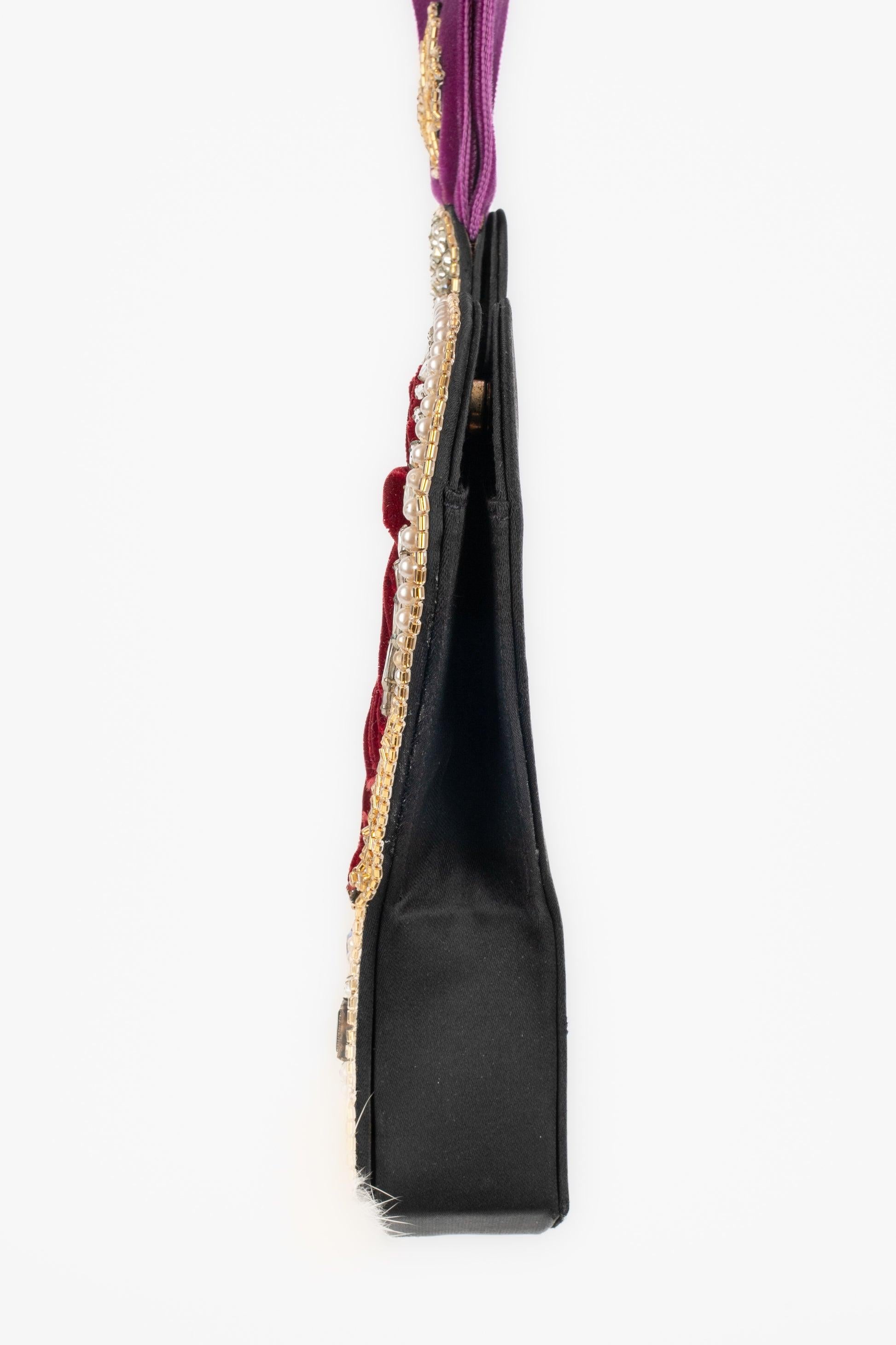Women's Lesage Velvet 'Crown' Evening Bag For Sale