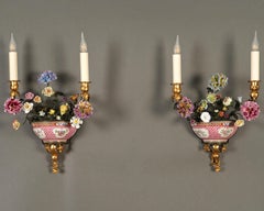 L'Escalier de Cristal, paire d'appliques "florales", France, vers 1890