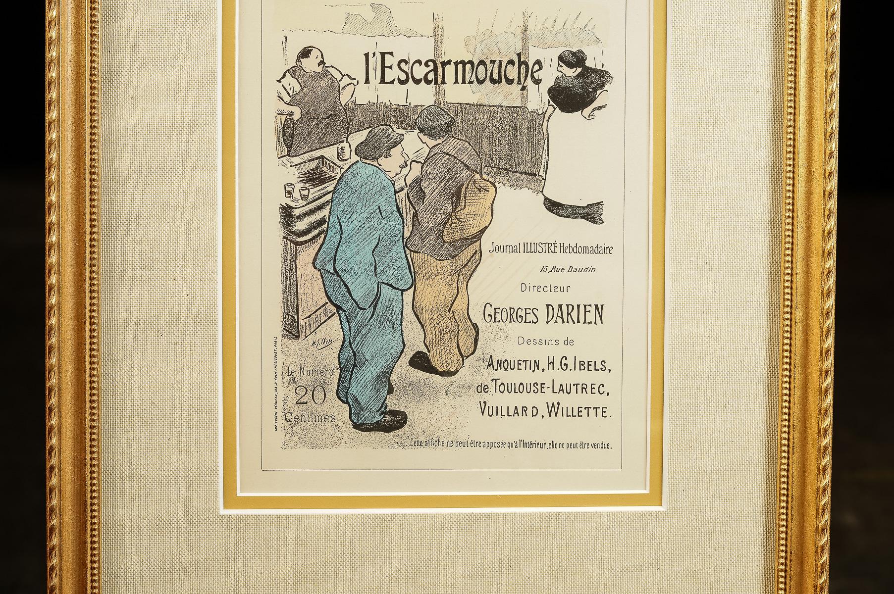 Belle Époque L'Escarmouche  Gravure périodique de la fin du XIXe siècle d'Henri Gabriel Ibels en vente