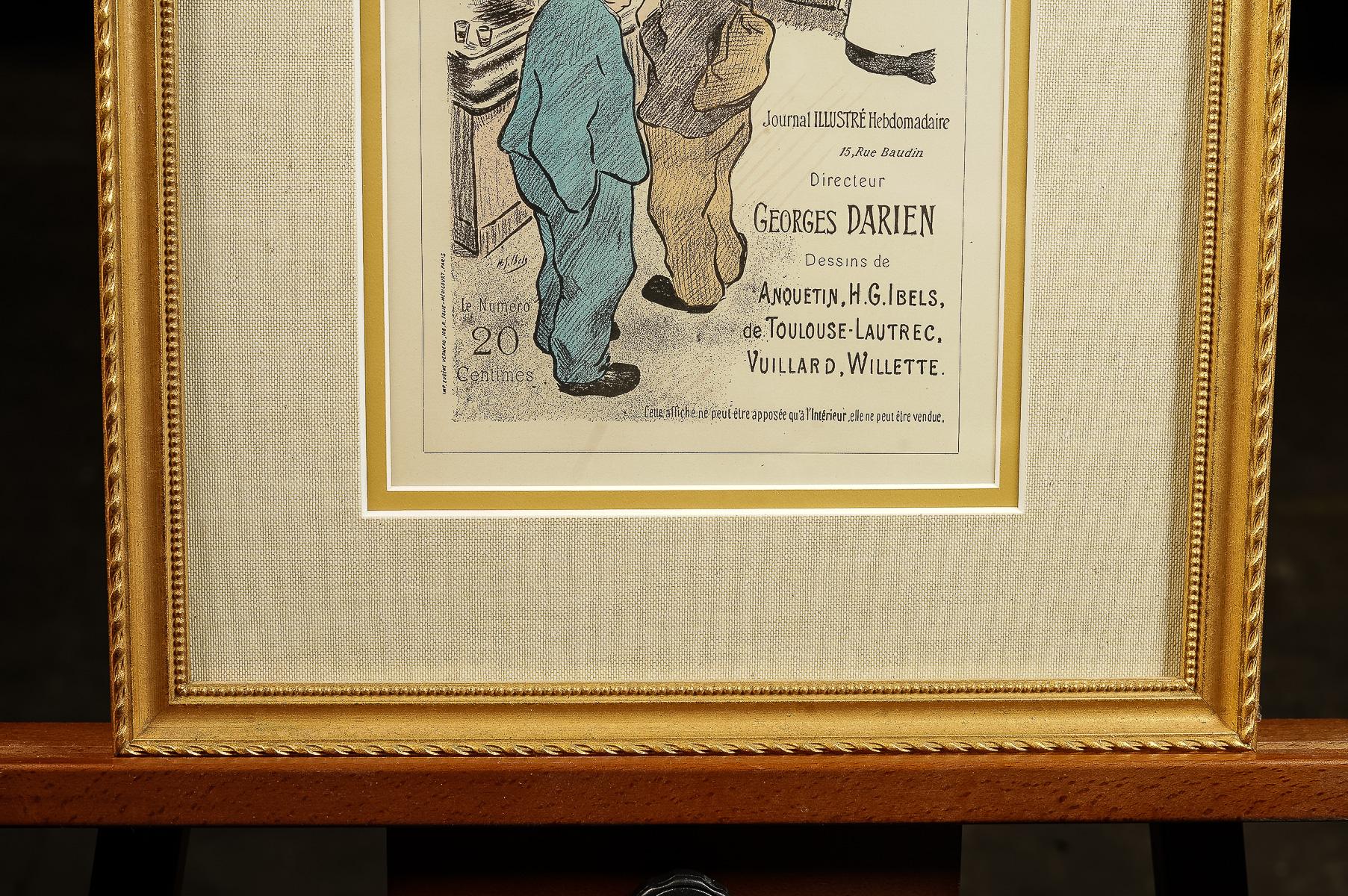 L'Escarmouche  Gravure périodique de la fin du XIXe siècle d'Henri Gabriel Ibels Excellent état - En vente à Dekalb, IL