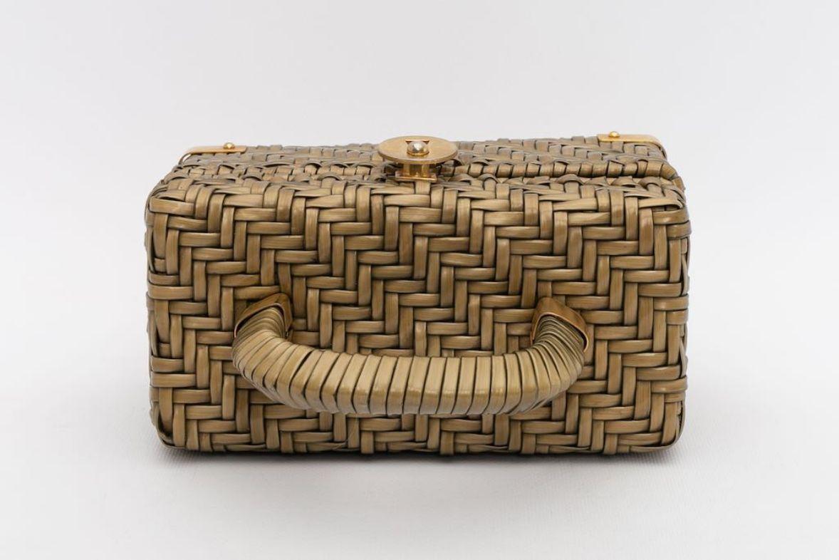 Lesco Lana Rigid Wicker Bag In Excellent Condition For Sale In SAINT-OUEN-SUR-SEINE, FR