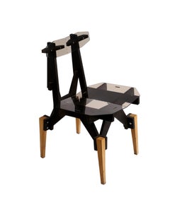 Lese chair /black/, an unique flat-packed sculptured object