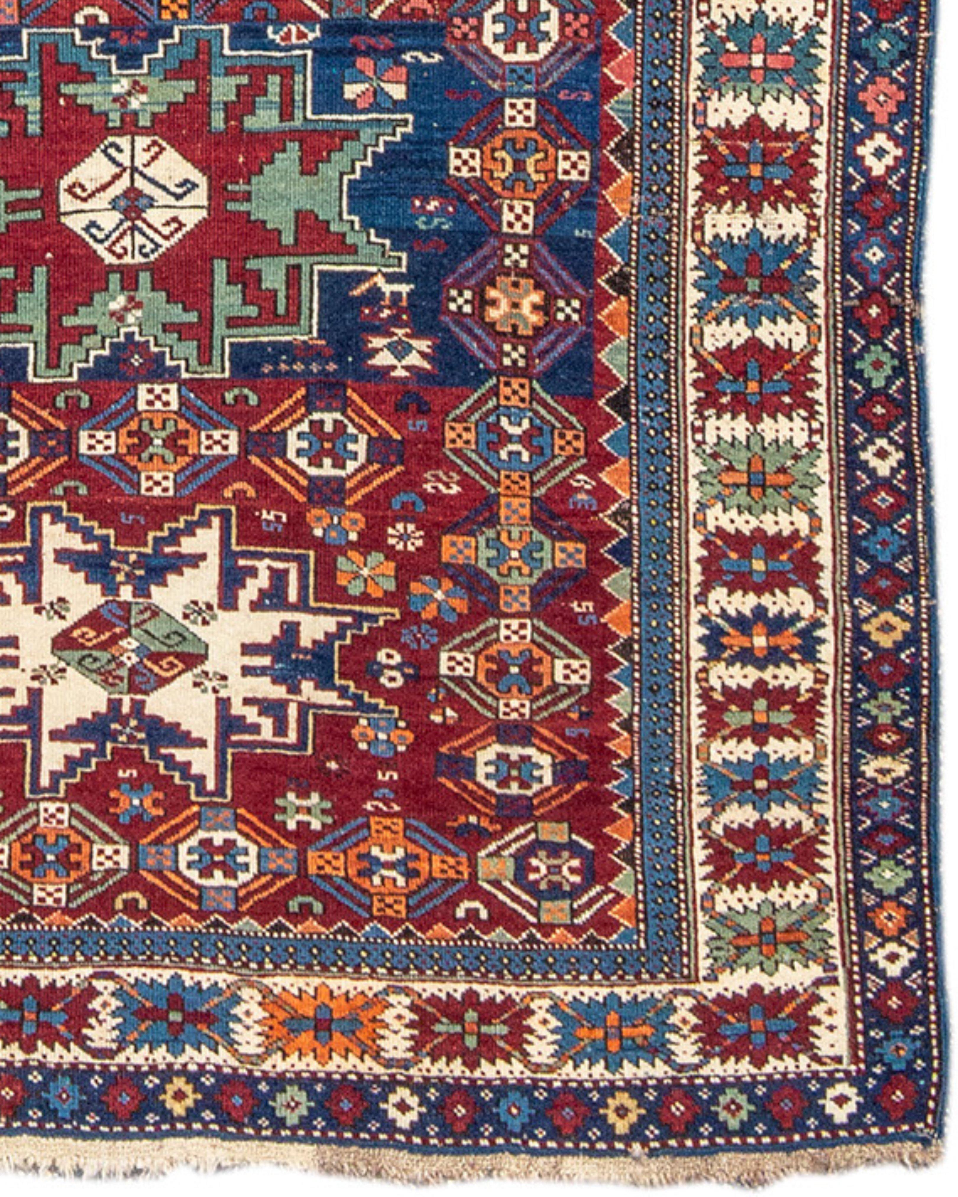 Lesghi Kuba Runner Rug, Late 19th century In Excellent Condition For Sale In San Francisco, CA